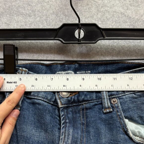 Old Navy Relaxed Slim Distressed Built in Flex 32X34 Blue Jeans - Picture 5 of 7